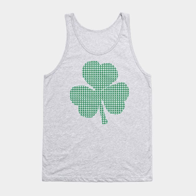 Green Shamrocks in a Shamrock Tank Top by ellenhenryart